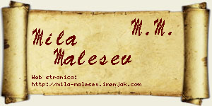 Mila Malešev vizit kartica